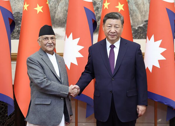 President Xi Jinping met with Nepali Prime Minister KP Sharma Oli on 3 December 2024. [photo: Ministry of Foreign Affairs, People's Republic of China]