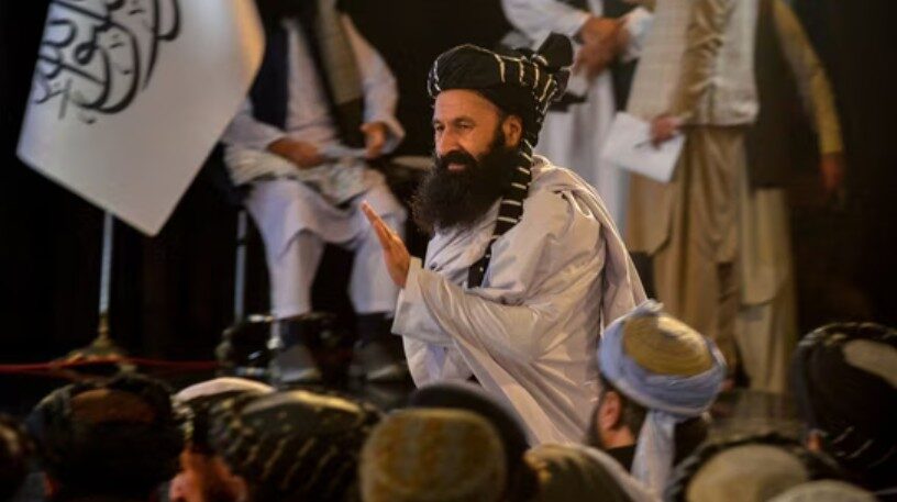 khalil haqqani Afghanistan's minister for refugees, Khalil Haqqani at a gathering held to mark the first anniversary of their return to power in Afghanistan in Kabul on August 15, 2022. (AFP)