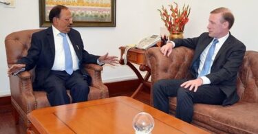 New Delhi, Jan 06 (ANI): NSA Ajit Doval meets US National Security Advisor Jake Sullivan, in New Delhi on Monday. (ANI Photo) (ANI)