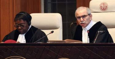 Julia Sebutinde, left, has been vice president of the International Court of Justice since last February, serving under Nawaf Salam, right, who is now Lebanon's Prime Minister. Reuters