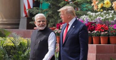 Modi and Trump during his first presidency. [Reuters]