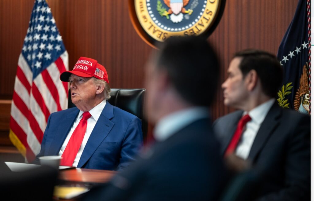 dt table President Donald J. Trump in The Situation Room, June 21, 2025. Photo: The White House X account