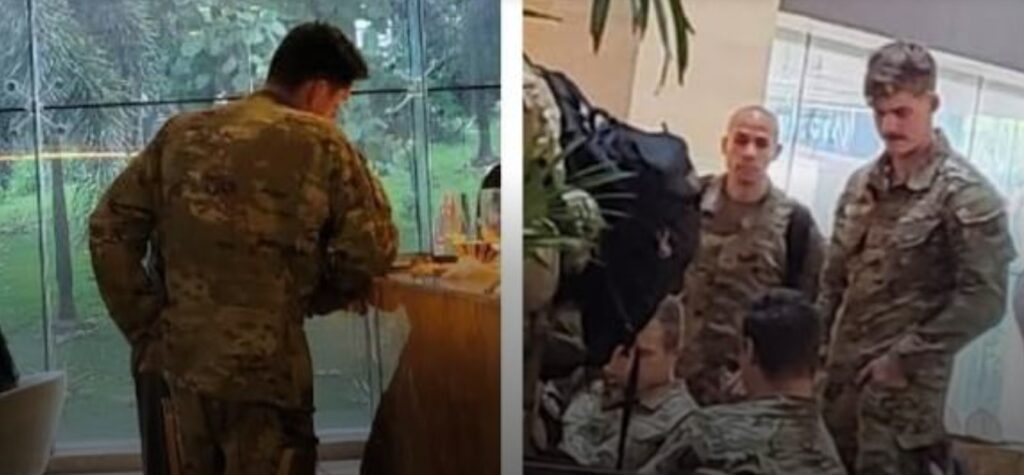 US soldiers checking in Radisson Blu