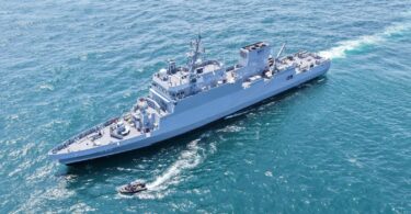 INS Androth during sea trials