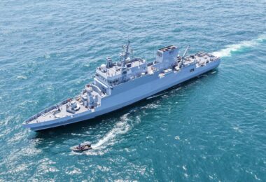 INS Androth during sea trials