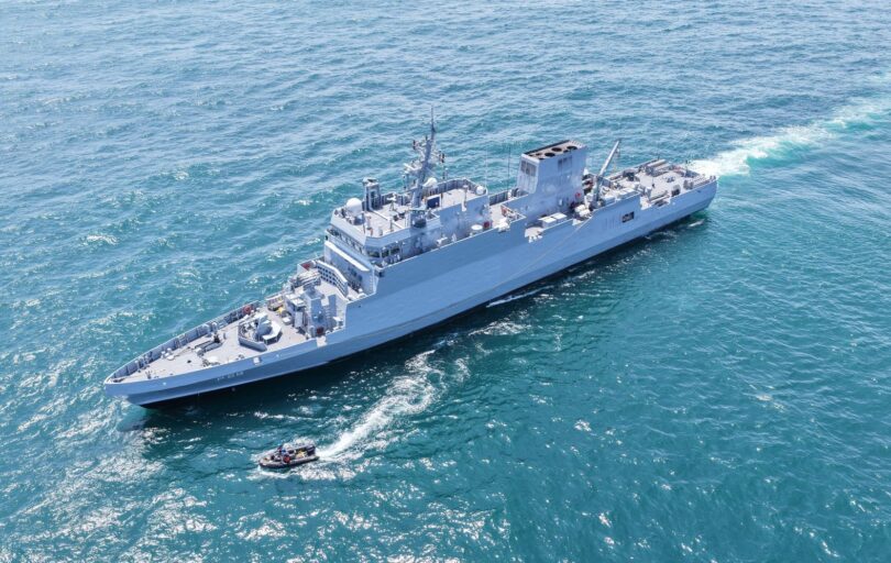 INS Androth during sea trials