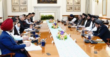 EAM Jaishankar and members of the MFA meeting with the Taliban delegation in New Delhi on 10 October 2025