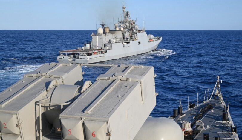 INS Trikand from Indian Navy and HS Adrias from Hellenic Navy. Photo: Hellenic Navy