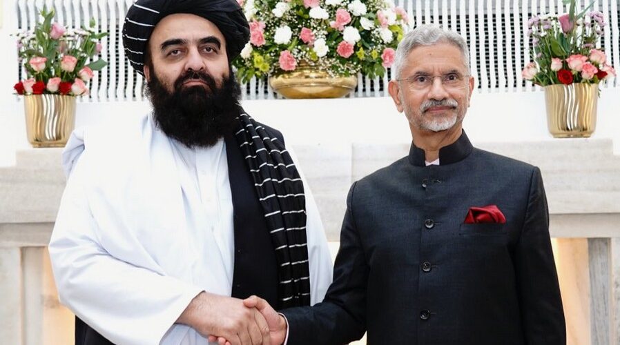 jaishankar muttaqi taliban EAM Jaishankar meets with FM Mawlawi Amir Khan Muttaqi of Afghanistan on 10 October 2025 in New Delhi.