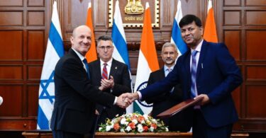 The exchange of MOU on defence cooperation between the Ministry of External Affairs, India, and Israel Foreign Ministry on 4 Nov 2025 in New Delhi. (Photo: X: @DrSJaishankar)