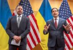 US Secretary of State Marco Rubio with head of presidential administration Andriy Yermak on Sunday, 23 November 2025 in Geneva