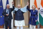 Prime Minister Narendra Modi at the 16th India-EU Summit with European Council President António Costa and European Commission President Ursula von der Leyen. Source: (X:@narendramodi)