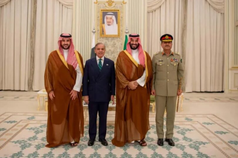 Pakistan and Saudi Arabia signed a defence agreement on September 17 in Riyadh [Handout/Pakistan Prime Minister's Office]