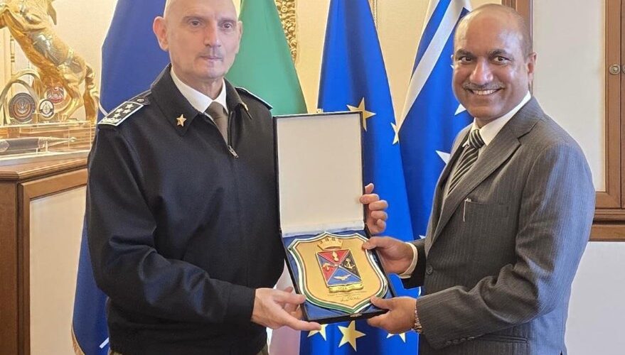 Secretary (DP) Shri Sanjeev Kumar meeting with Gen. Luciano Portolano, Chief of Italian Defence Forces regarding respective strategic defence priorities.