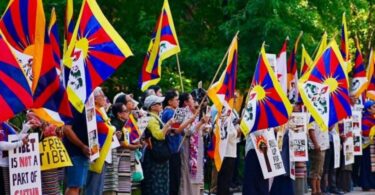 Tibetans protesting in Toronto, Canada, on 1 July 2026. Photo: CTAO