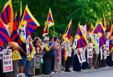 Tibetans protesting in Toronto, Canada, on 1 July 2026. Photo: CTAO